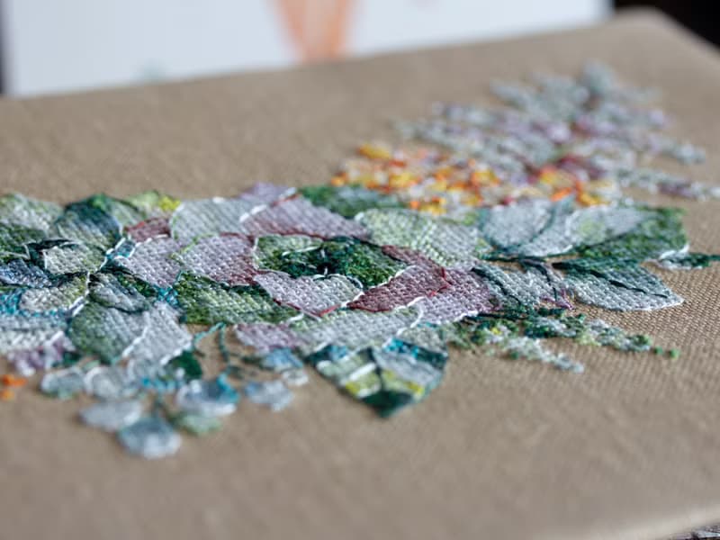 【數位】Watercolor Green Bouquet II - PDF cross stitch pattern