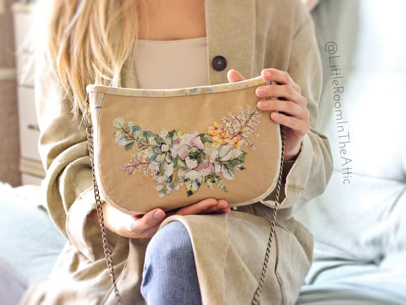 【數位】Watercolor Green Bouquet II - PDF cross stitch pattern