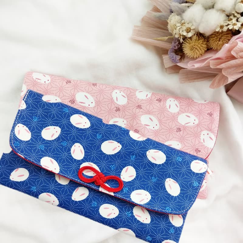 免費繡名字。拖鞋兔兔-2色可選。布紅包袋 / 口罩收納袋