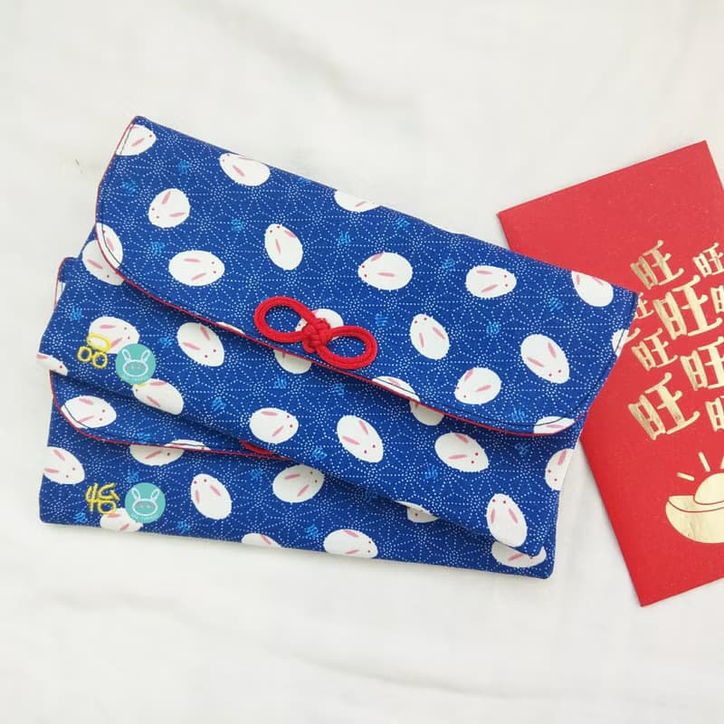 免費繡名字。拖鞋兔兔-2色可選。布紅包袋 / 口罩收納袋