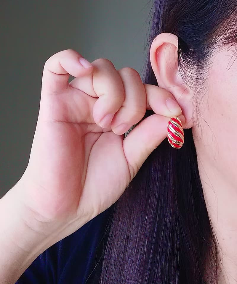 Vintage Jewelry 西洋古董飾品 復古 簡約 月牙 針式耳環