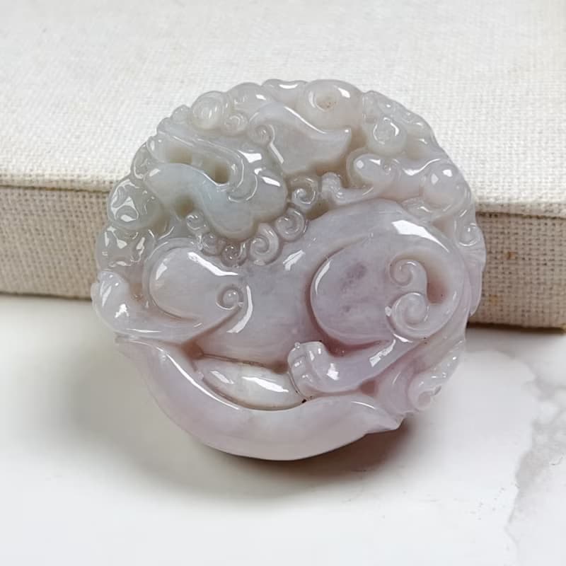 【招財神獸】紫羅蘭翡翠雙面雕貔貅項鍊 |天然緬甸玉翡翠A貨|送禮