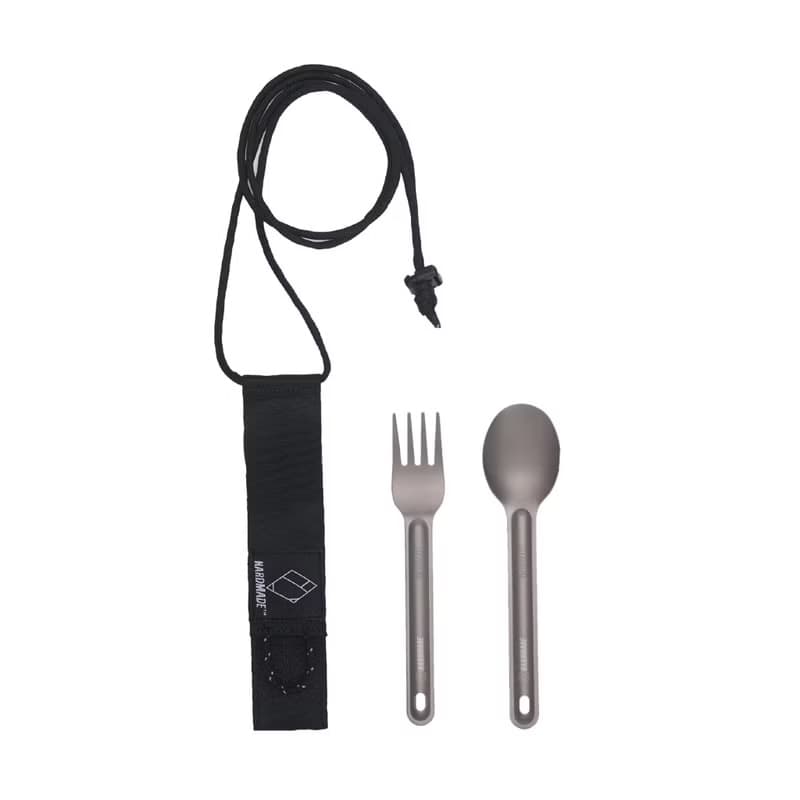 戶外山系 露營 純鈦 便攜叉子 金屬質感 輕便 組合套裝