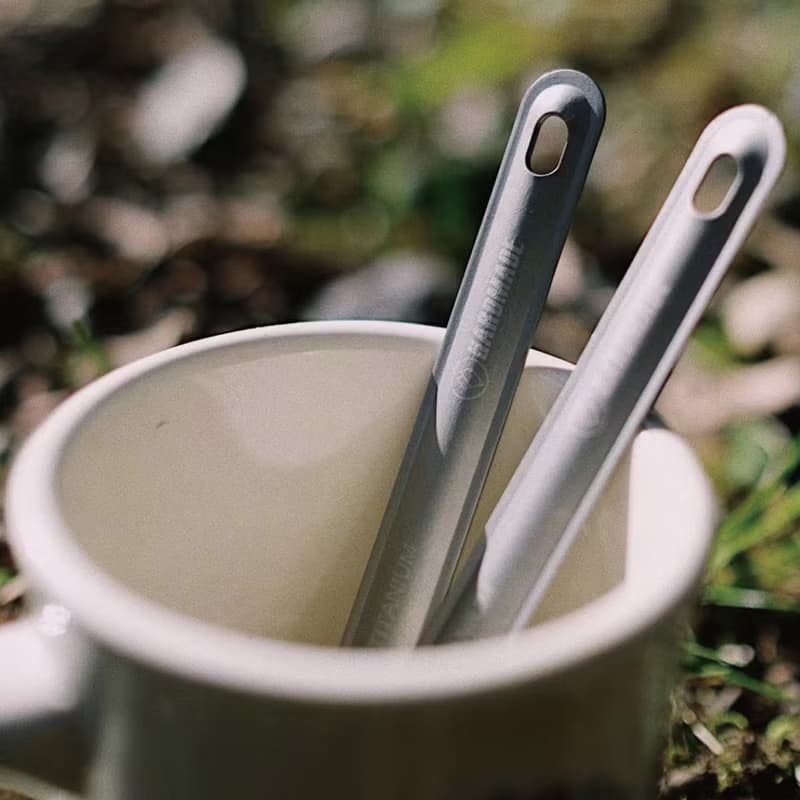 戶外山系 露營 純鈦 便攜叉子 金屬質感 輕便 組合套裝