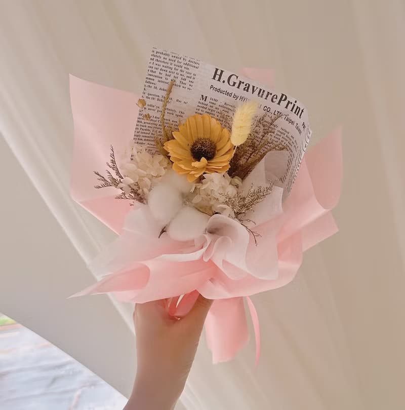 逗留  向日葵花束 索拉花 交換禮物 生日禮物 畢業禮物