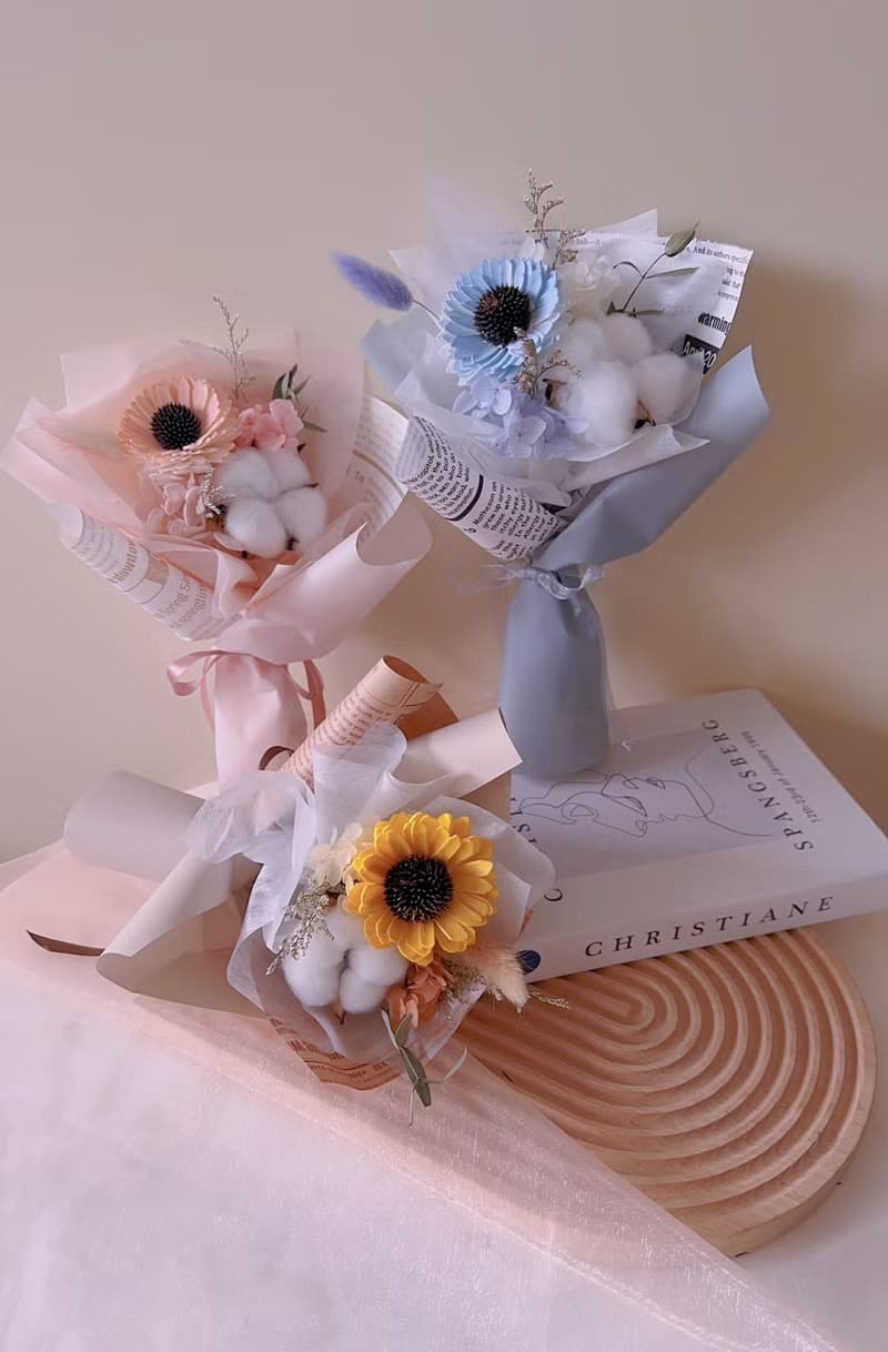 逗留  向日葵花束 索拉花 交換禮物 生日禮物 畢業禮物