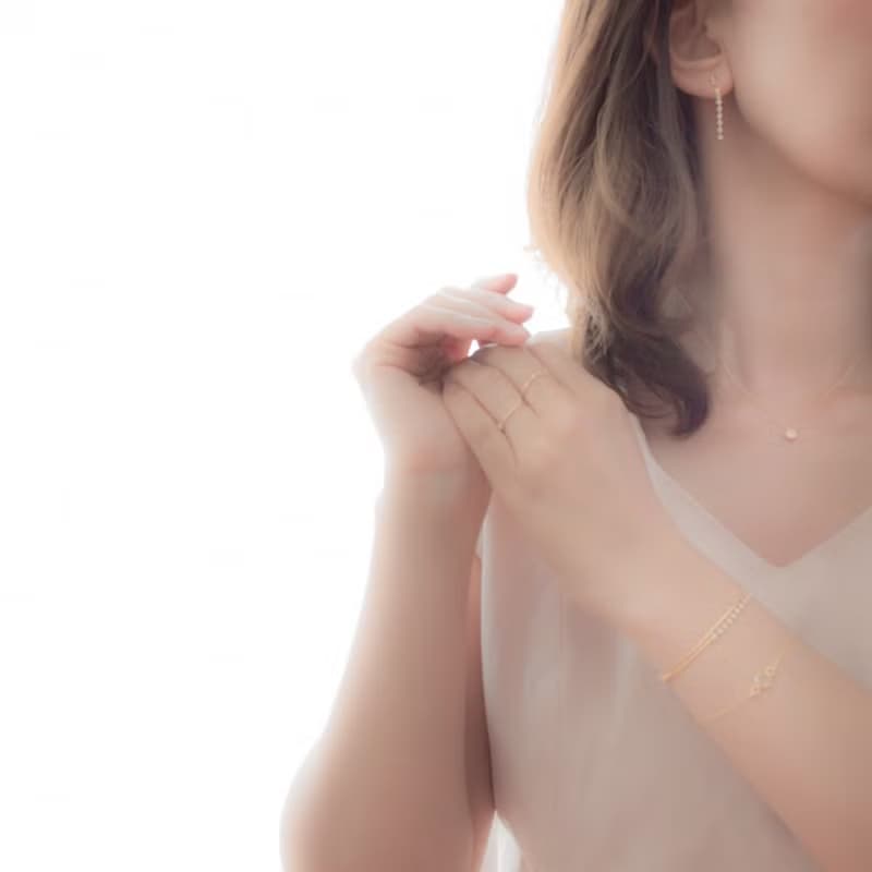 Necklace/14KGF Round CZ Necklace/ 項鍊 時尚 简单