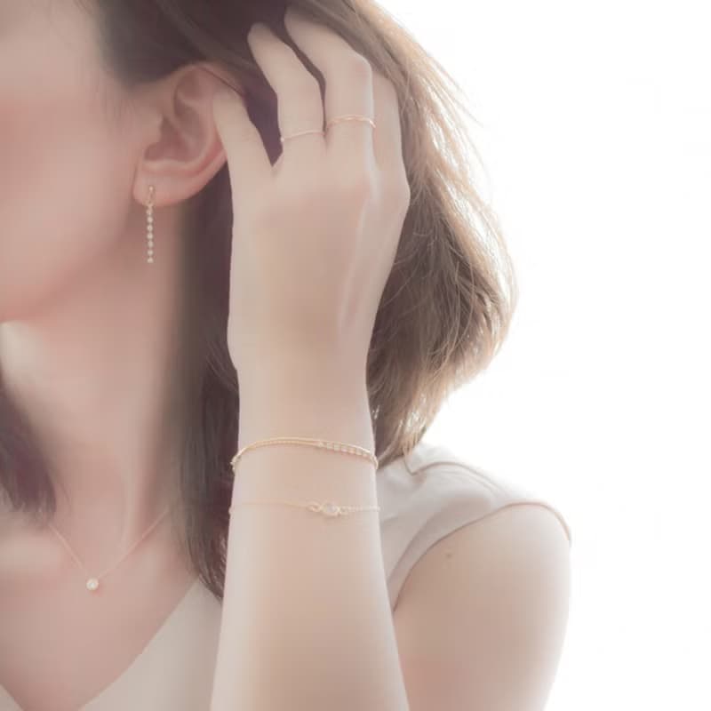 Necklace/14KGF Round CZ Necklace/ 項鍊 時尚 简单