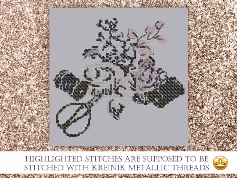 【數位】Sewing Tools Bouquet PDF cross stitch pattern