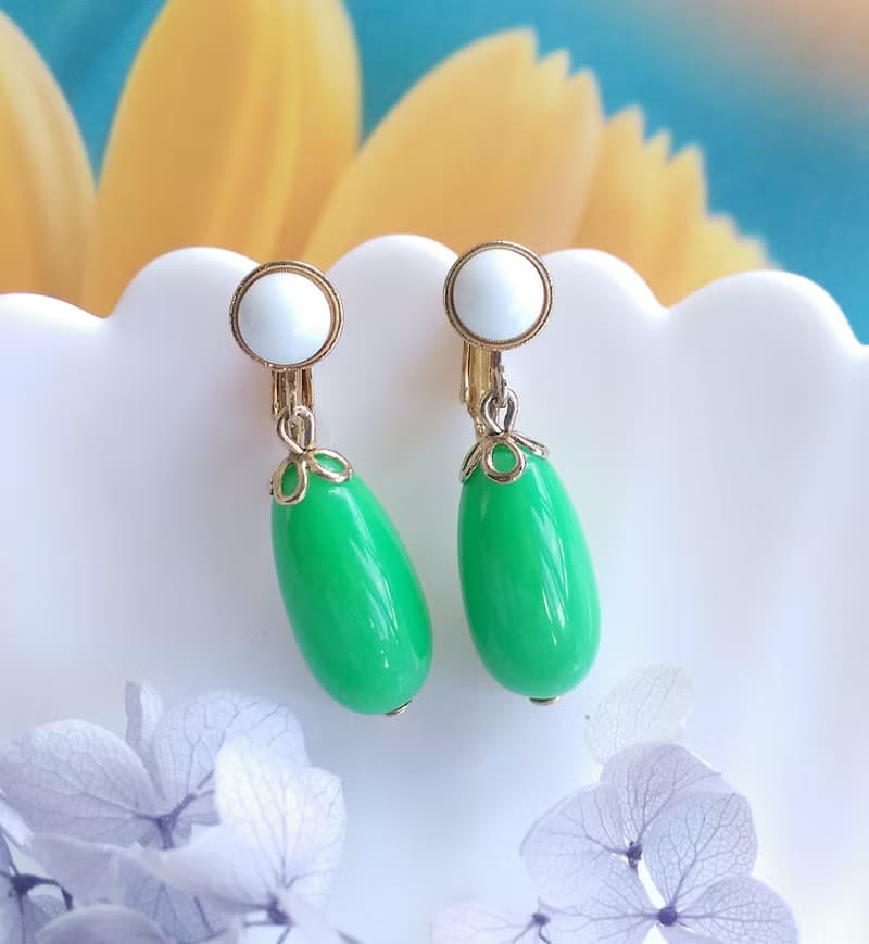 Vintage Jewelry 西洋古董飾品 AVON 夏日風 夾式耳環