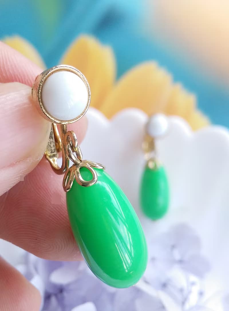 Vintage Jewelry 西洋古董飾品 AVON 夏日風 夾式耳環