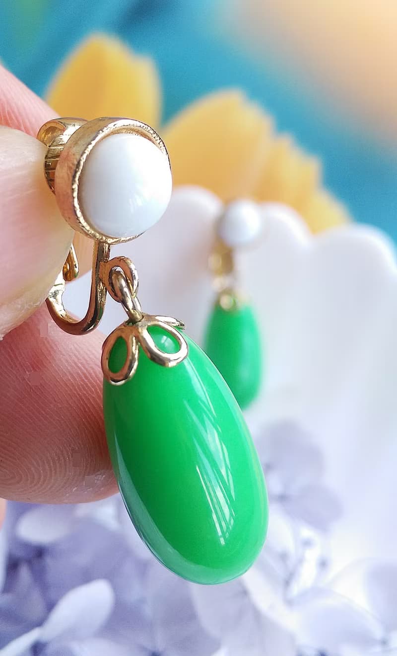 Vintage Jewelry 西洋古董飾品 AVON 夏日風 夾式耳環