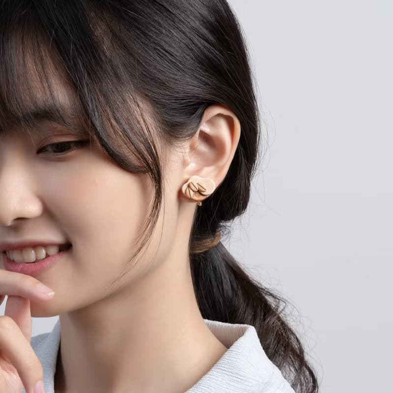 燕麥烏龍拿鐵 - 實木製耳環 / 飲料系列飾品 (耳針、耳夾款)