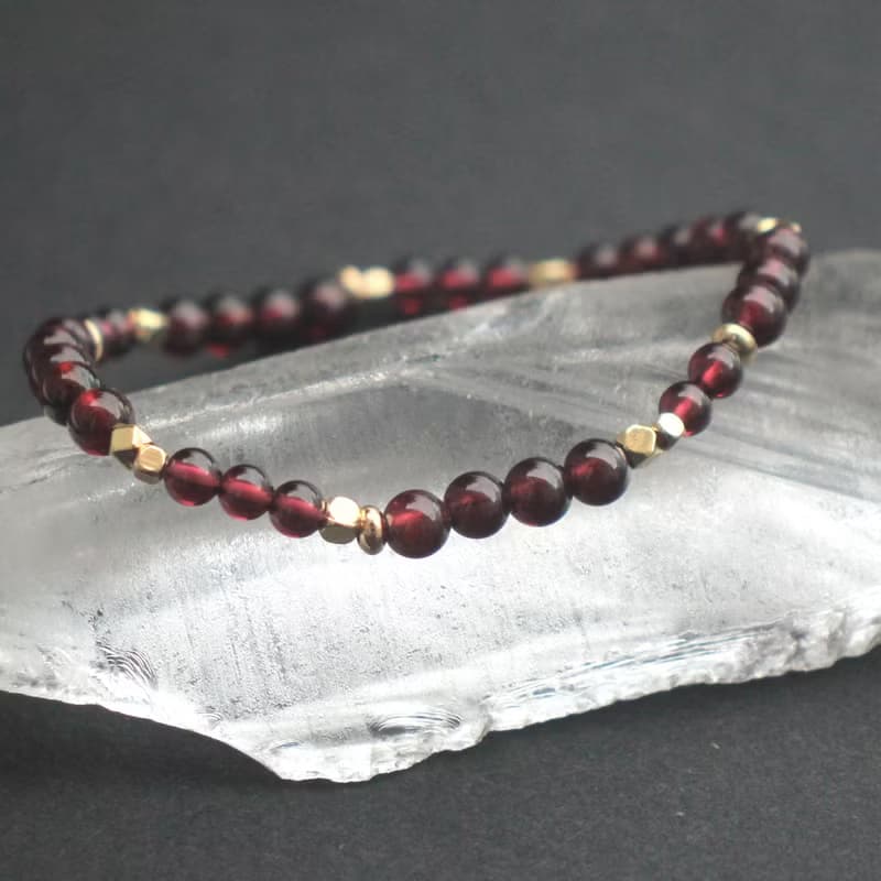 石榴石-紫牙烏-水晶手鍊-開運-附大顆粒白水晶消磁石