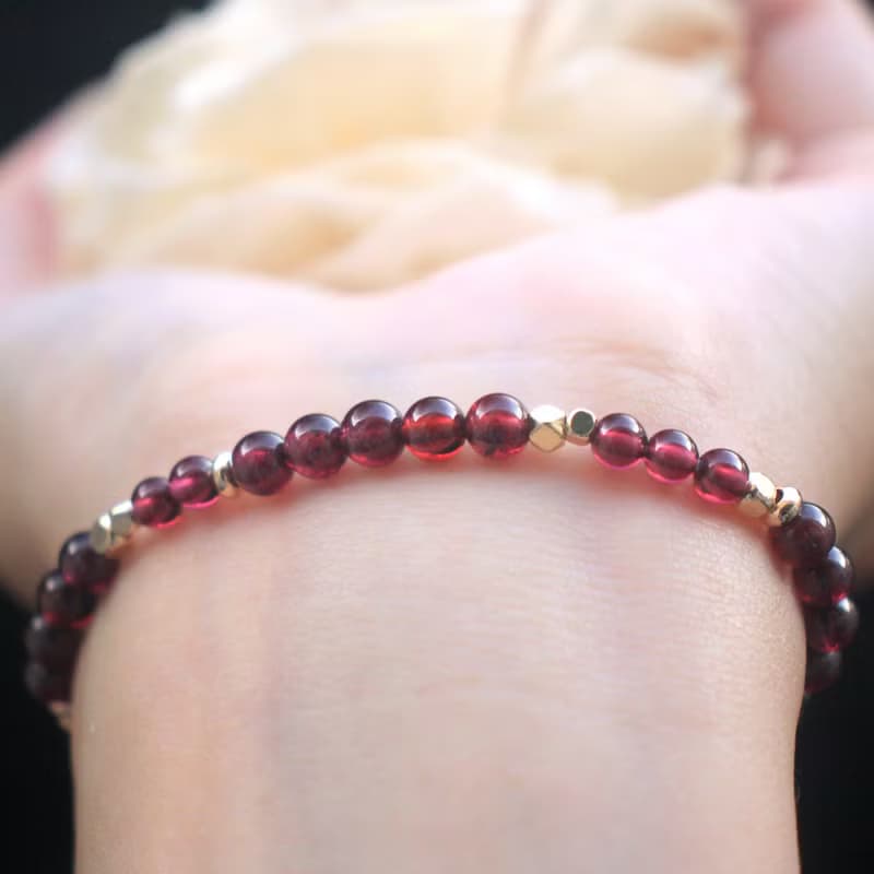 石榴石-紫牙烏-水晶手鍊-開運-附大顆粒白水晶消磁石