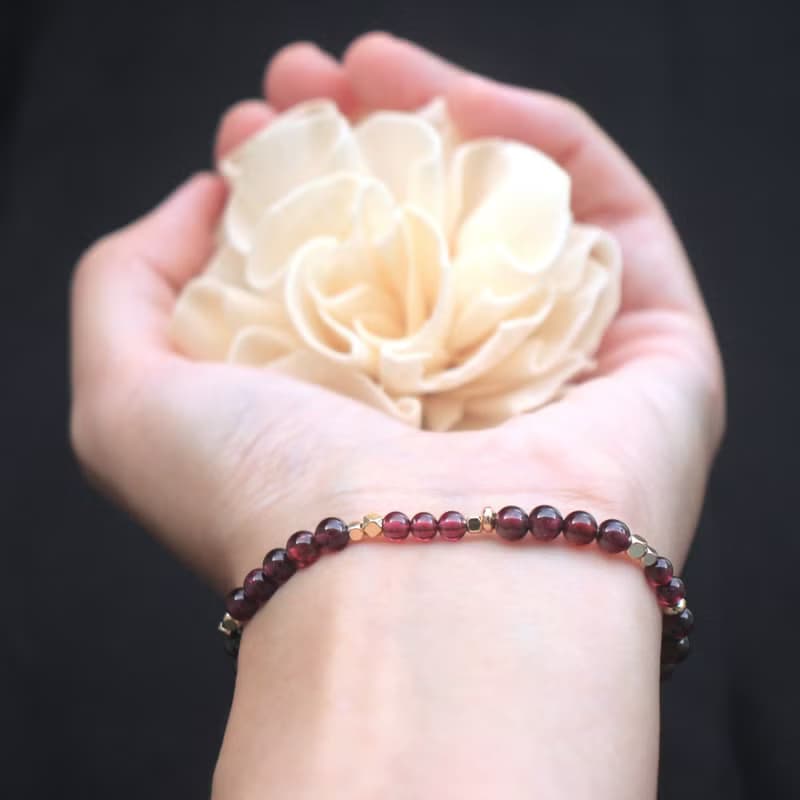 石榴石-紫牙烏-水晶手鍊-開運-附大顆粒白水晶消磁石