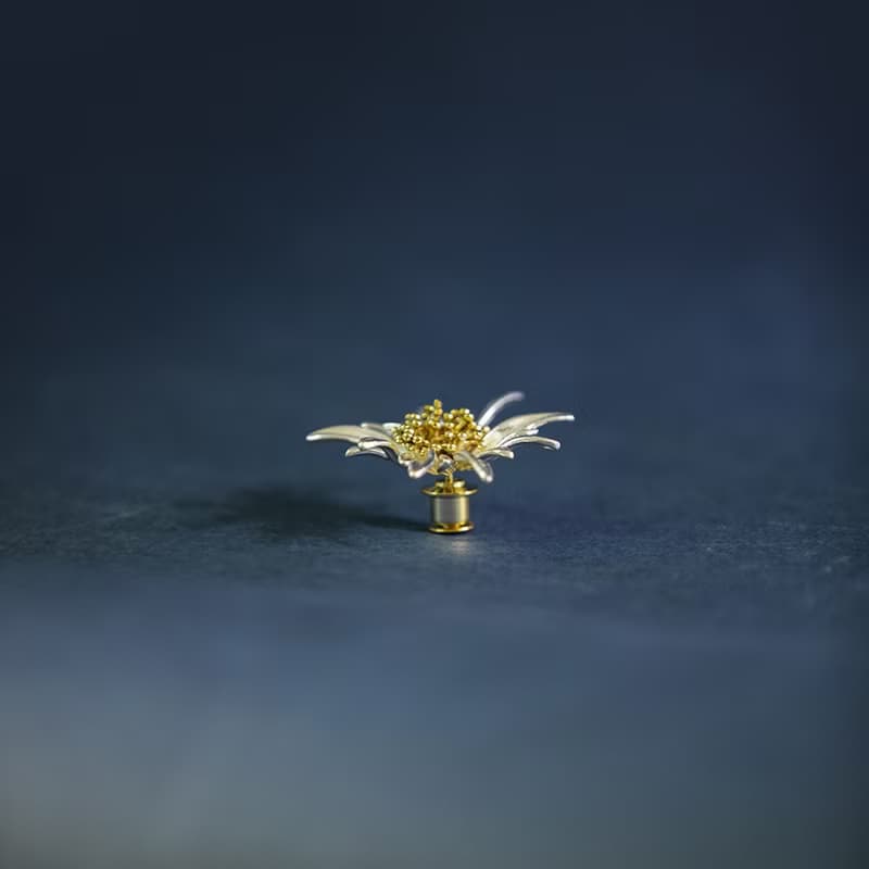 八月南方金工手作小雛菊胸花植物花朵胸針925銀清新淡雅氣質風格