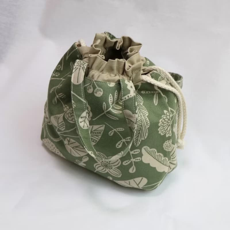 【 MY HANDMADE 】日系束口小提袋l 日本棉布 l 手工車
