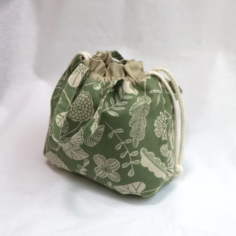 【 MY HANDMADE 】日系束口小提袋l 日本棉布 l 手工車