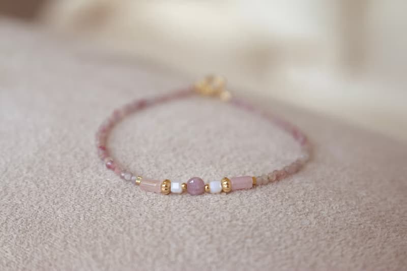 手鍊 紅寶石 粉碧璽 天然石 - 遠行 -