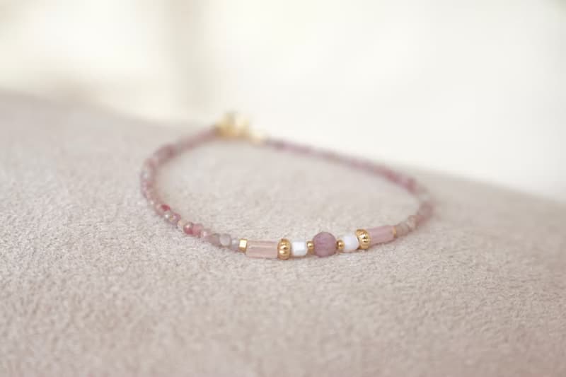 手鍊 紅寶石 粉碧璽 天然石 - 遠行 -