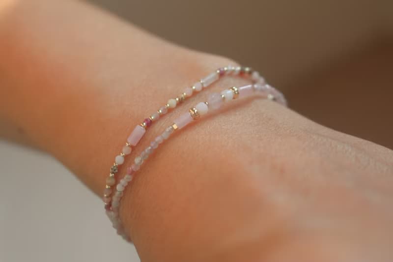 手鍊 紅寶石 粉碧璽 天然石 - 遠行 -