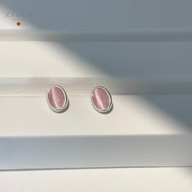 │清新│彩虹糖 • 蜜桃粉 • 耳針耳夾 • 925silver• 純銀耳飾