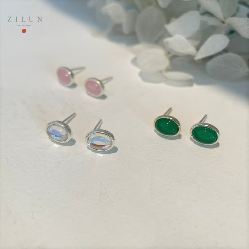 │清新│彩虹糖 • 蜜桃粉 • 耳針耳夾 • 925silver• 純銀耳飾