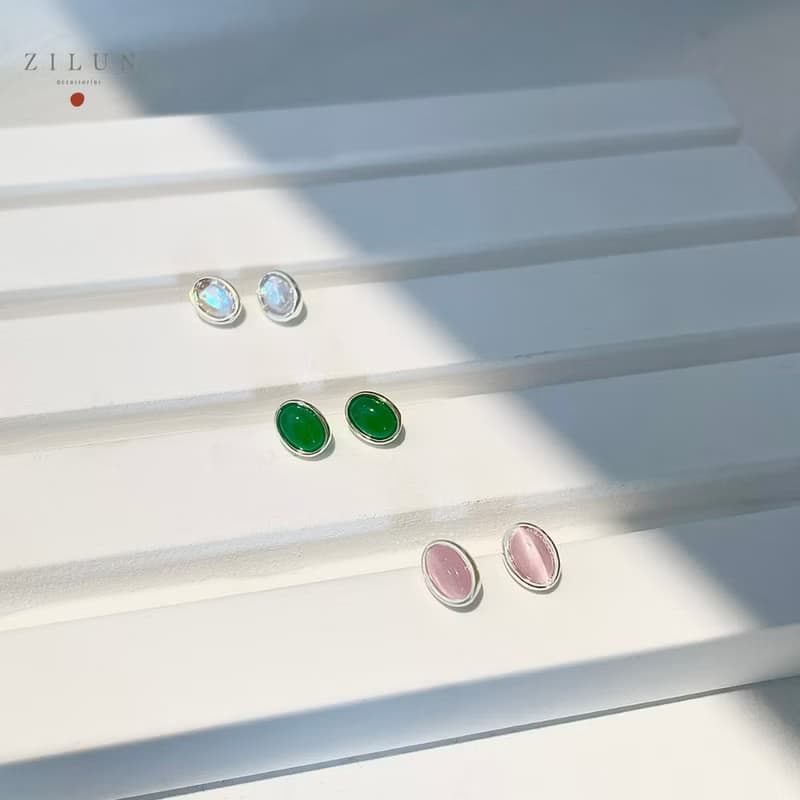 │清新│彩虹糖 • 蜜桃粉 • 耳針耳夾 • 925silver• 純銀耳飾