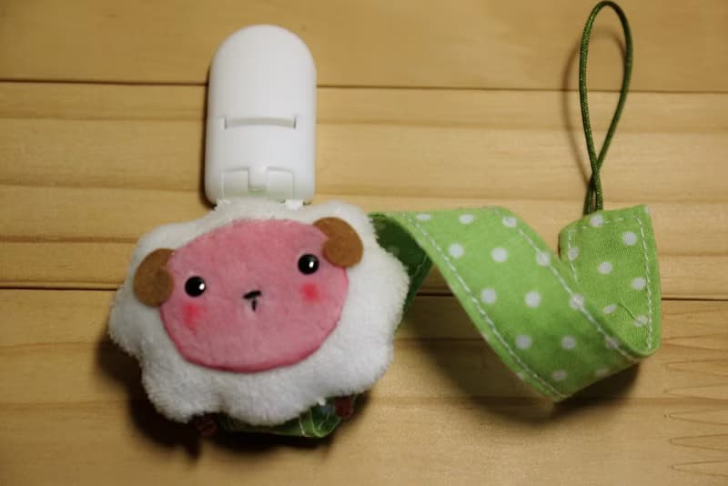 Bucute小羊奶嘴夾釦子/繩子(香草奶嘴用)/寶寶專用/手工製作/彌月禮物