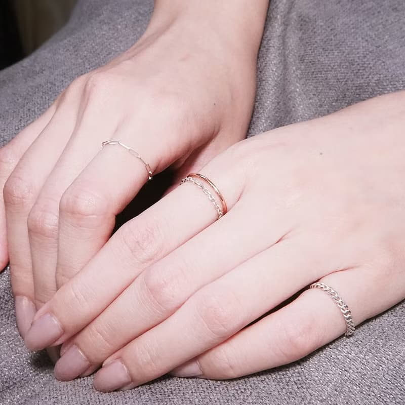 任選3件999 細緻長方圈 純銀鍊戒 女戒 軟戒指 多款戒圍 可當尾戒