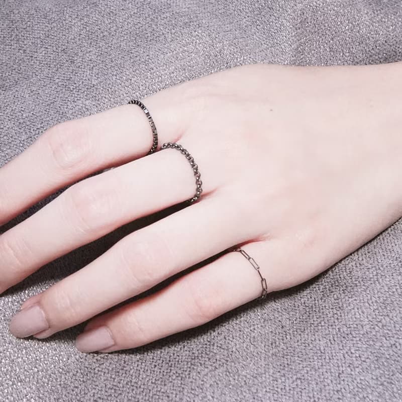 任選3件999 細緻長方圈 純銀鍊戒 女戒 軟戒指 多款戒圍 可當尾戒