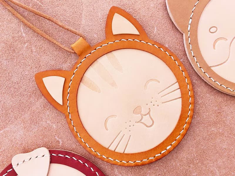 貓咪卡片套 狗 豬 喵喵 皮革材料包 好好縫 DIY 證件套 寵物 Cat