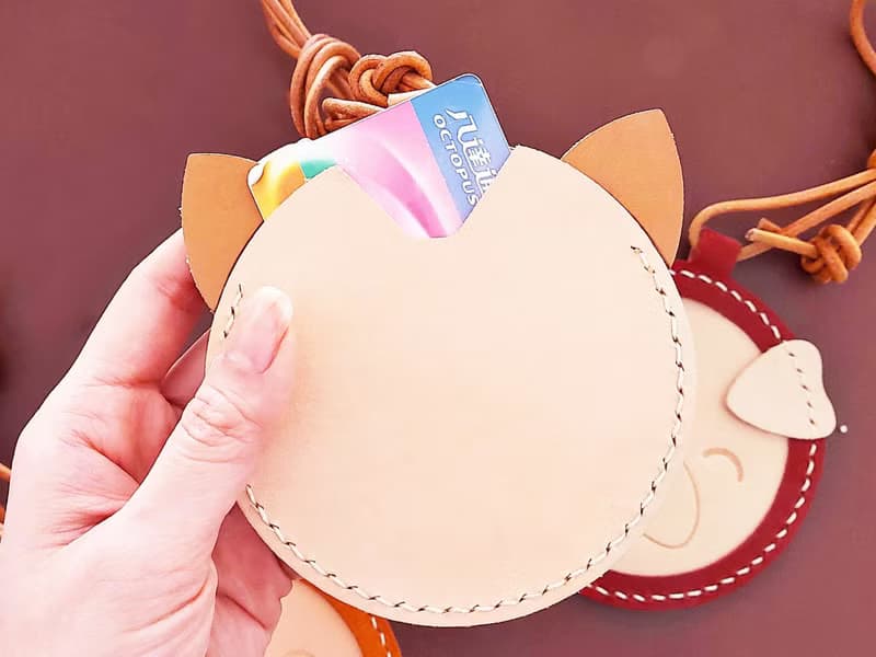 貓咪卡片套 狗 豬 喵喵 皮革材料包 好好縫 DIY 證件套 寵物 Cat