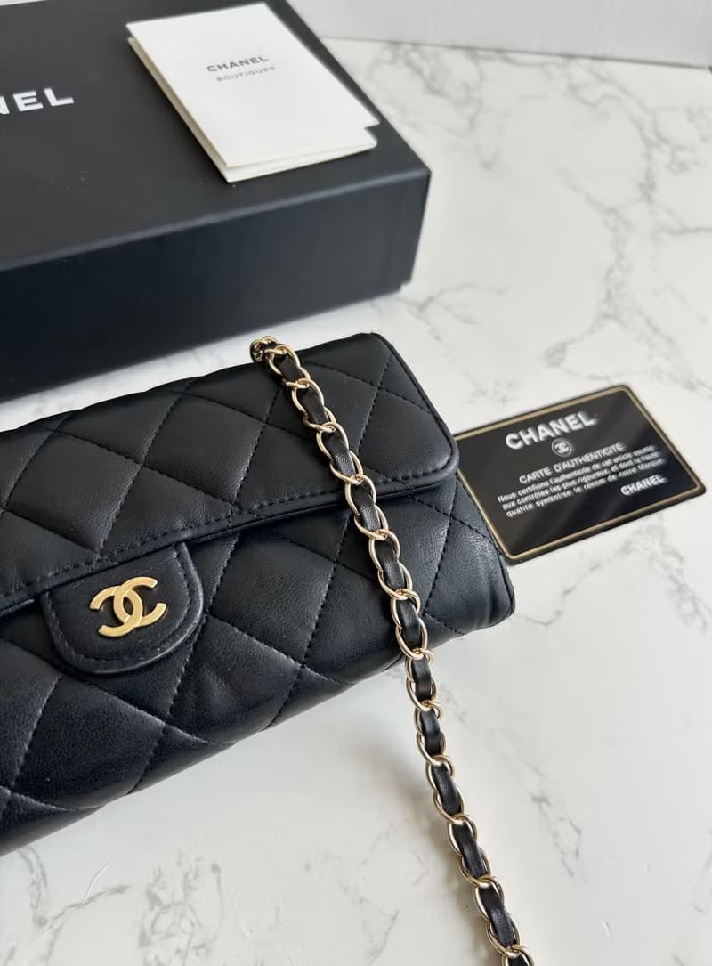 絕版古董包 Chanel黑色WOC皮革包 側背包 斜背包 中古二手包 長夾