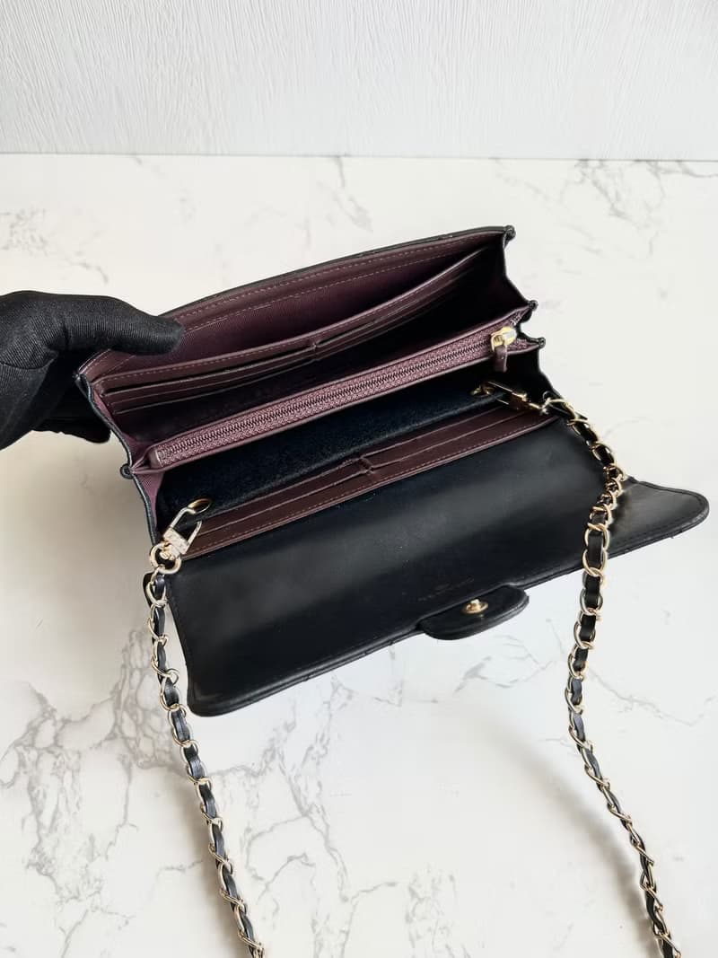 絕版古董包 Chanel黑色WOC皮革包 側背包 斜背包 中古二手包 長夾