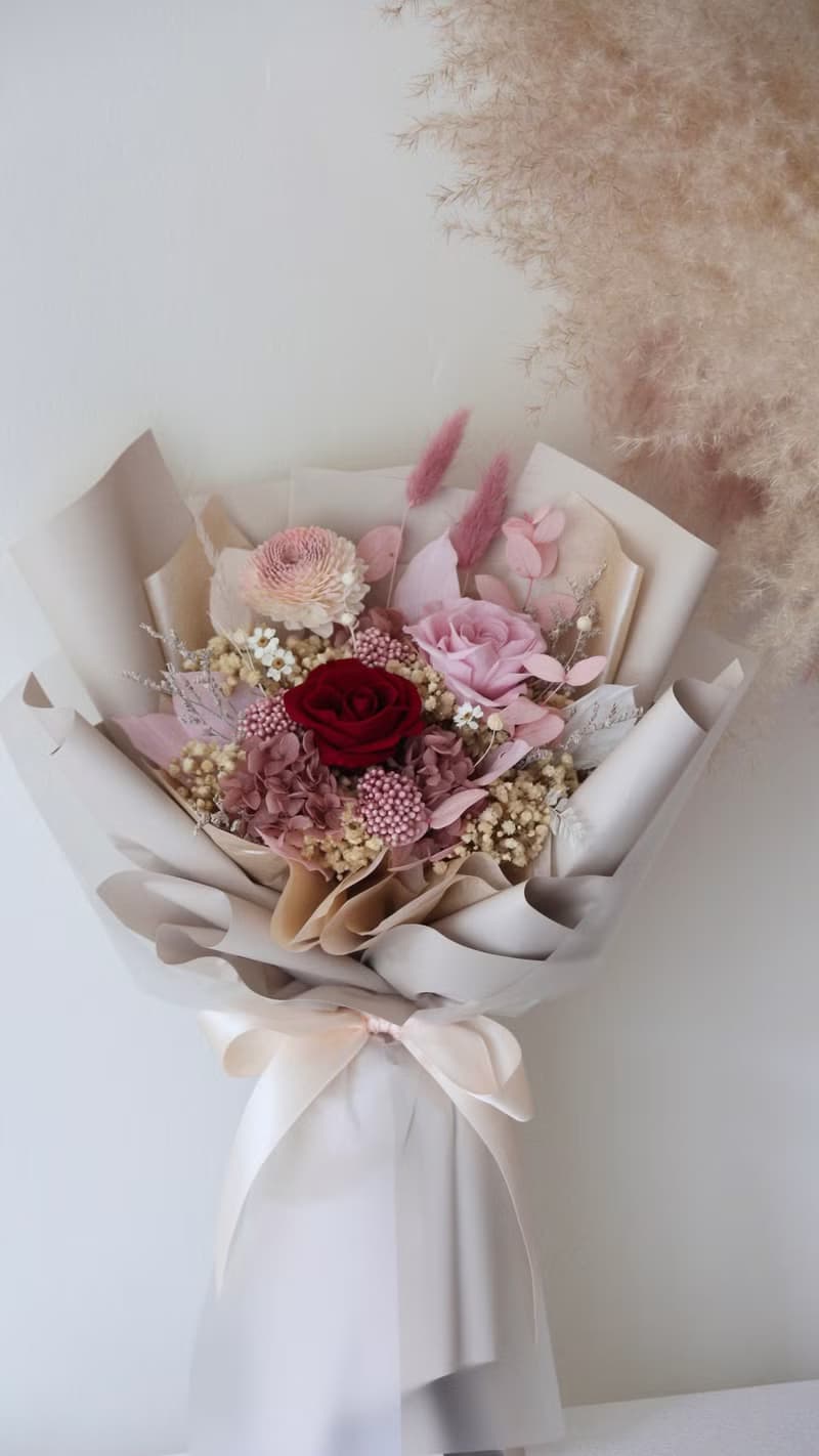 【畢業花束】畢業禮物 永生玫瑰 玫瑰花束 永生花束 玻璃球