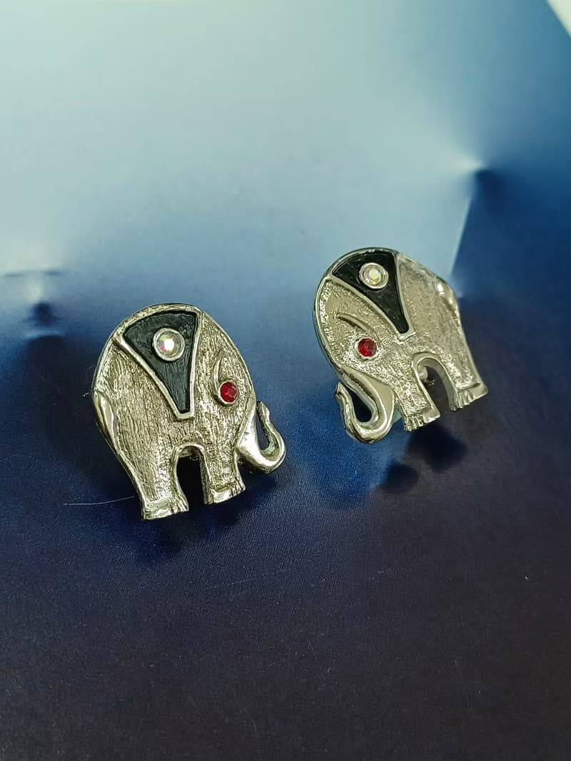 vintage jewelry  古董夾式耳環 吉象如意