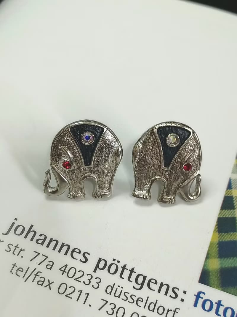 vintage jewelry  古董夾式耳環 吉象如意