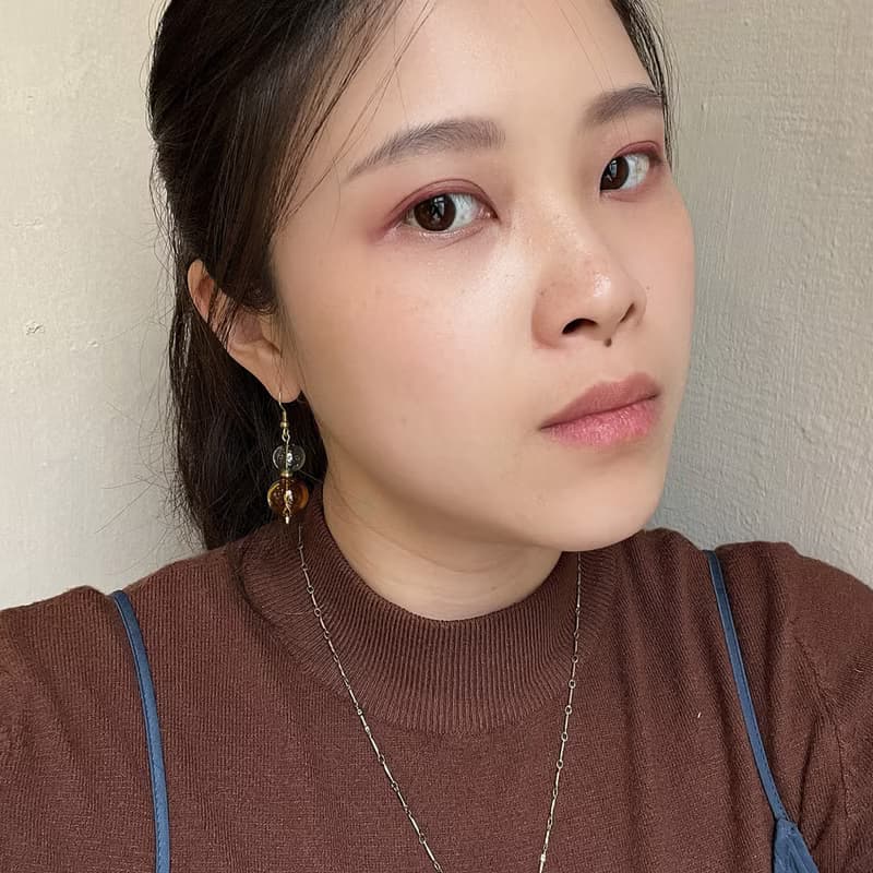 玻璃泡泡_黃銅耳環_串串_橙與墨綠