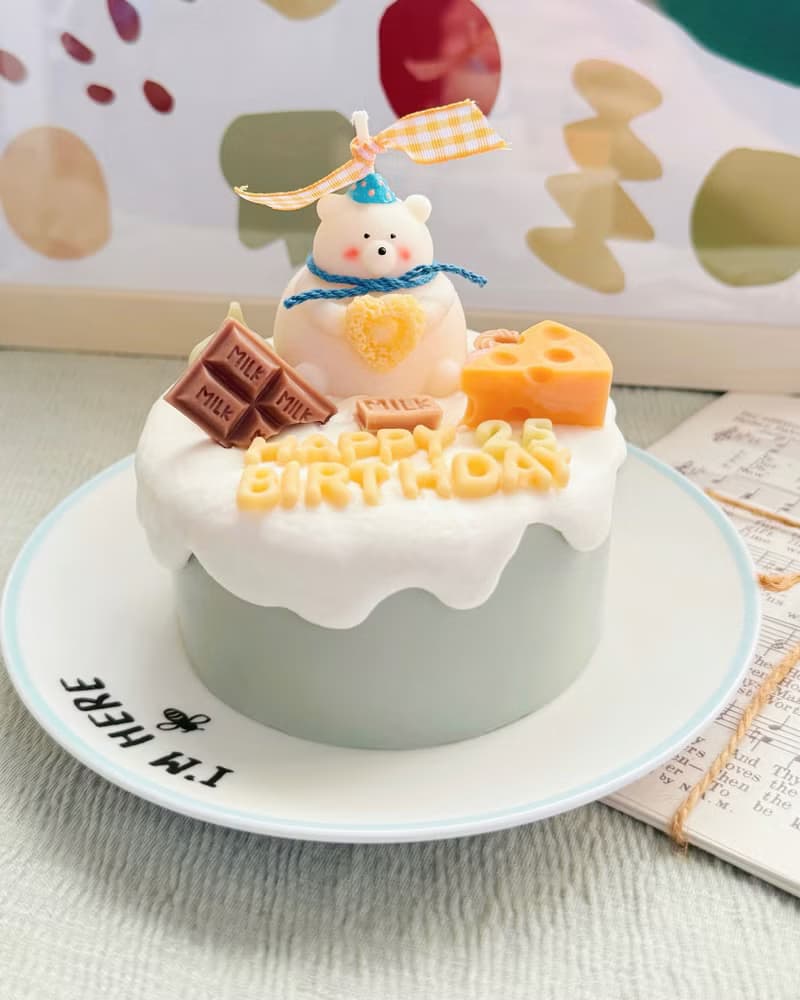 慶生小熊香氛蛋糕蠟燭 生日蛋糕蠟燭 香氛蠟燭蛋糕