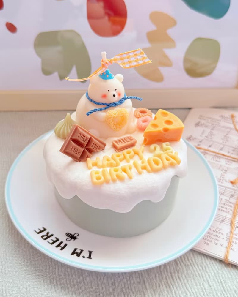 慶生小熊香氛蛋糕蠟燭 生日蛋糕蠟燭 香氛蠟燭蛋糕