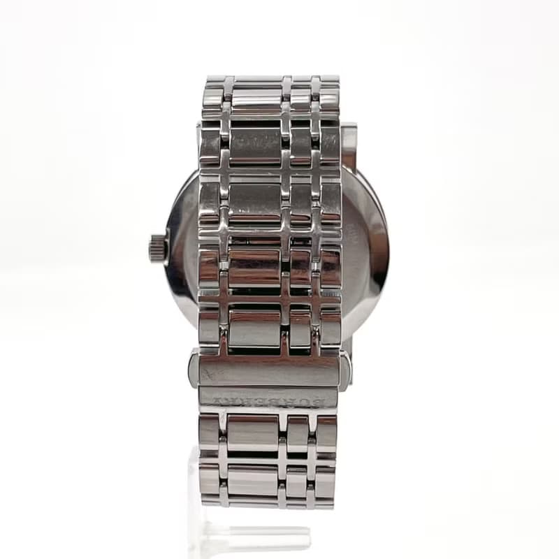 【日本直送 中古美品】バーバリー BURBERRY 腕時計 BU1364 ステンレススチール シルバー クオーツ ブラック ラウンド