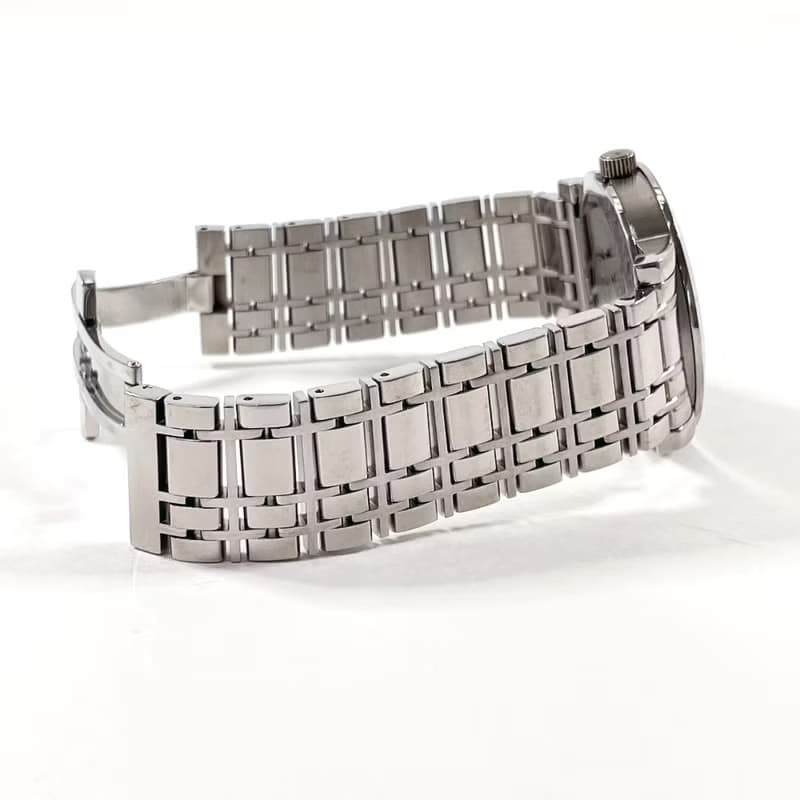 【日本直送 中古美品】バーバリー BURBERRY 腕時計 BU1364 ステンレススチール シルバー クオーツ ブラック ラウンド