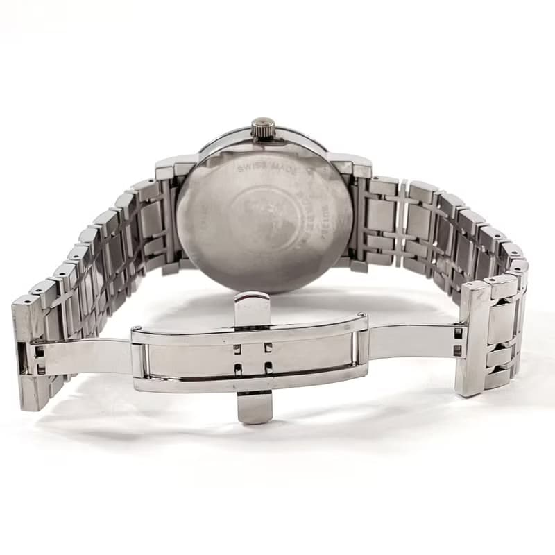 【日本直送 中古美品】バーバリー BURBERRY 腕時計 BU1364 ステンレススチール シルバー クオーツ ブラック ラウンド