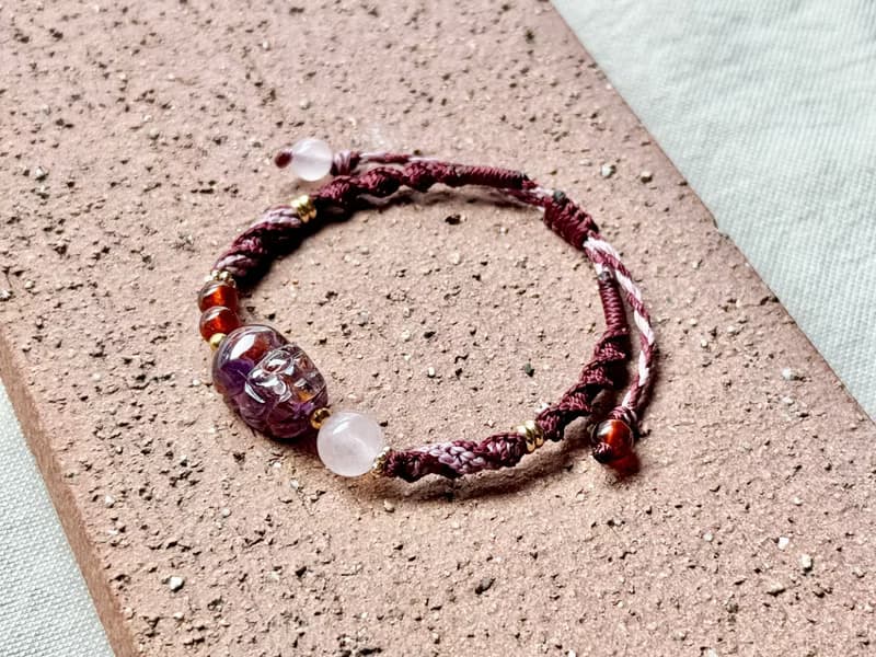 霞雲 / 紫幽靈 貔貅 編繩 手鍊