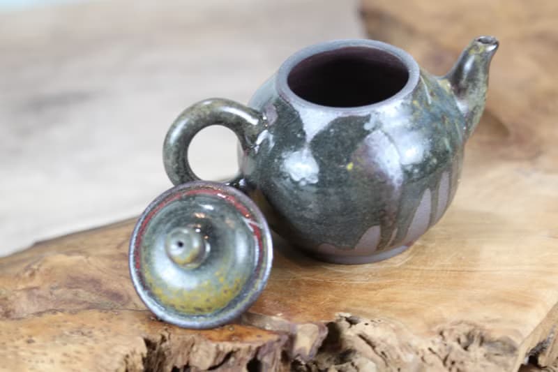 【母親節禮物】180ml 柴燒銅紅釉 手拉坯茶壺 鶯歌葉敏祥手作