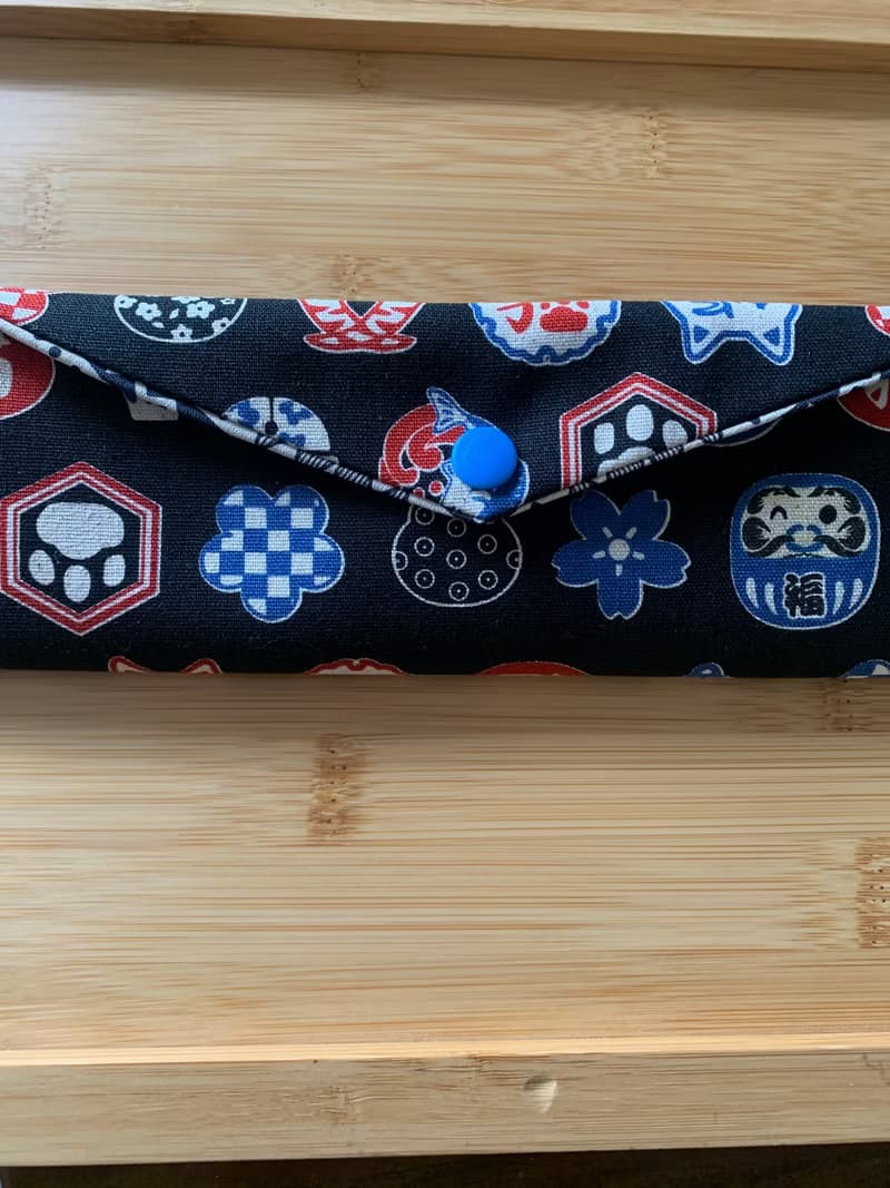 文青風環保純棉筷袋  日本福神 酷帥黑 日本 潮物 收納 手作餐具