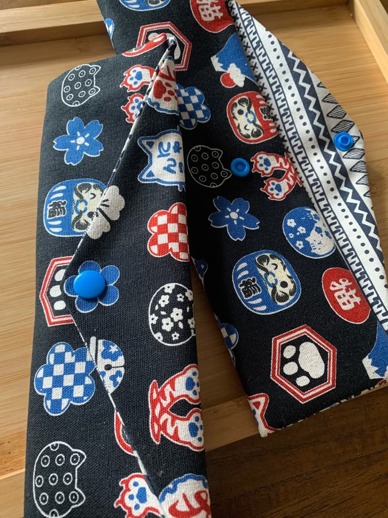 文青風環保純棉筷袋  日本福神 酷帥黑 日本 潮物 收納 手作餐具