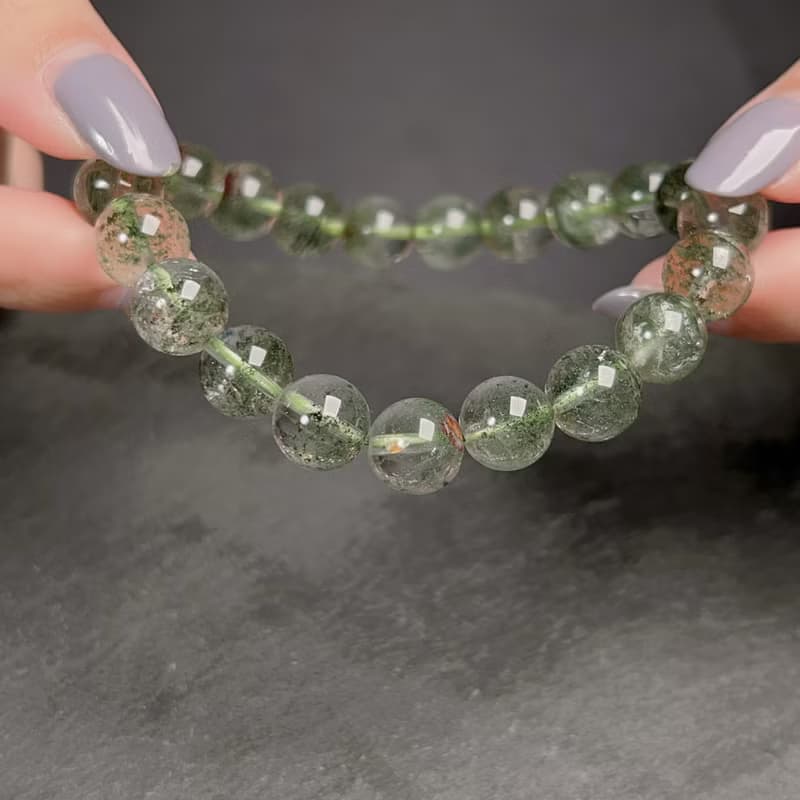 天然綠幽靈水晶手珠手鍊 | 天然水晶 | 送禮